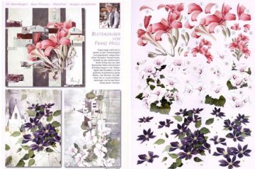 Watercolor  Clematis, Lilies & Winden Die-Cuts