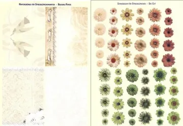 3D Precuts - Realistic Small Flowers (matching backing design) Cream, Apricot, Green