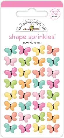 Butterfly Kisses Adhesive Glossy Enamel Shapes, 32 pieces