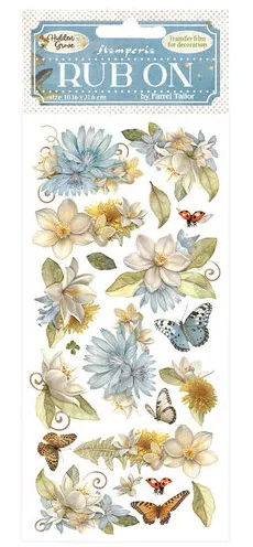Hidden Grove Flowers & Butterfly Rub-Ons