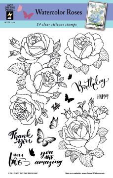 Watercolor Roses Stamp Set