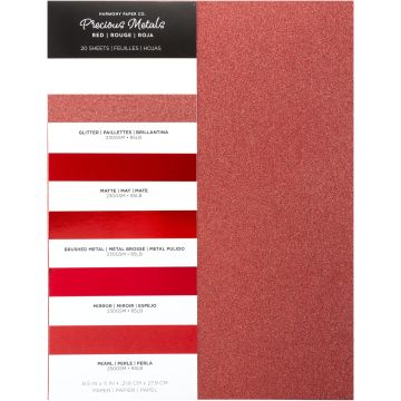 Red Harmony Precious Metals Cardstock, 8.5x11, 20 sheets