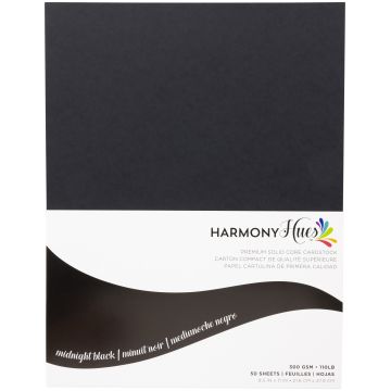 Midnight Black 110# Cardstock, 50 sheets 8.5x11