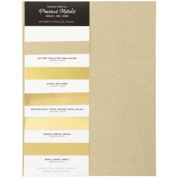 Gold Harmony Precious Metals Cardstock, 8.5x11, 20 sheets