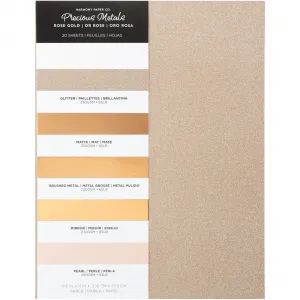 Rose Gold Harmony Precious Metals Cardstock, 8.5x11, 20 sheets
