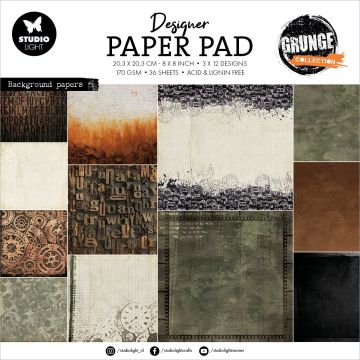 Light Grunge 8x8 Paper Pad, 36 sheets