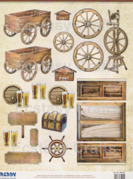 Pre Cut Sheets - Masculine - Wagon and Beer, Trunk