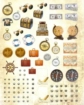 Die-Cut globes, clocks, luggage, screws & more