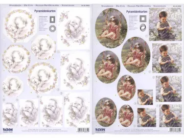 Precut 3D Pyramid - Babies, Boy, Girl on Swing