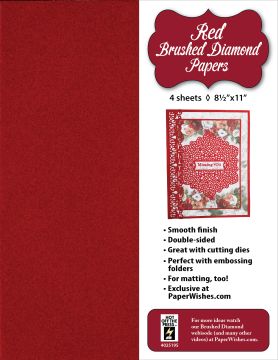 Red Brushed Diamond 8.5x11, double-sided, 4 sheets