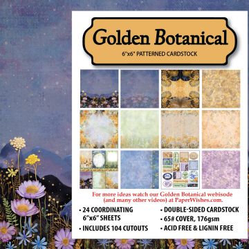 Golden Botanical 6x6 Patterned Cardstock