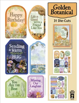 Golden Botanical Die-Cuts, 31 pieces
