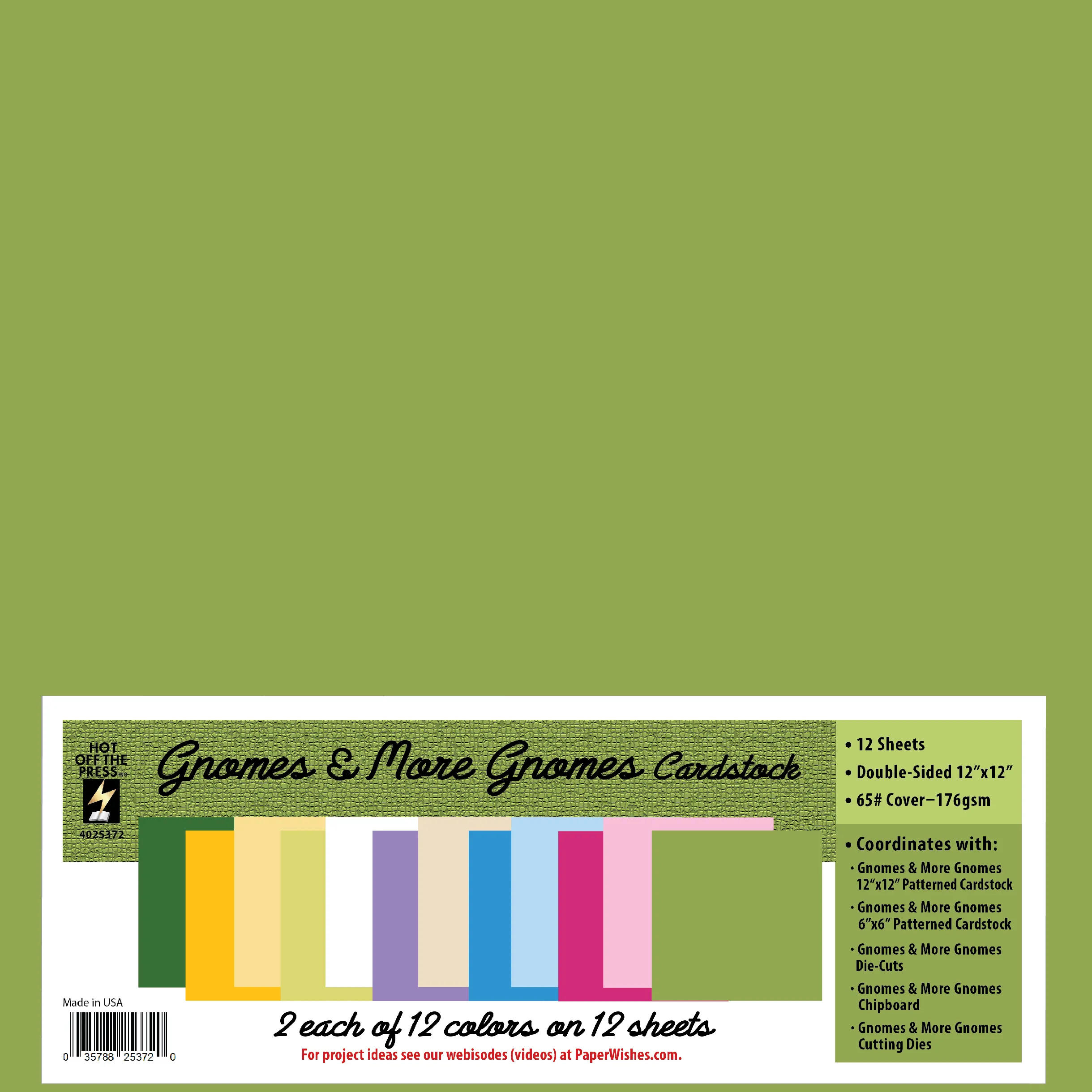 Gnomes & More Gnomes 12x12 Solid Cardstock