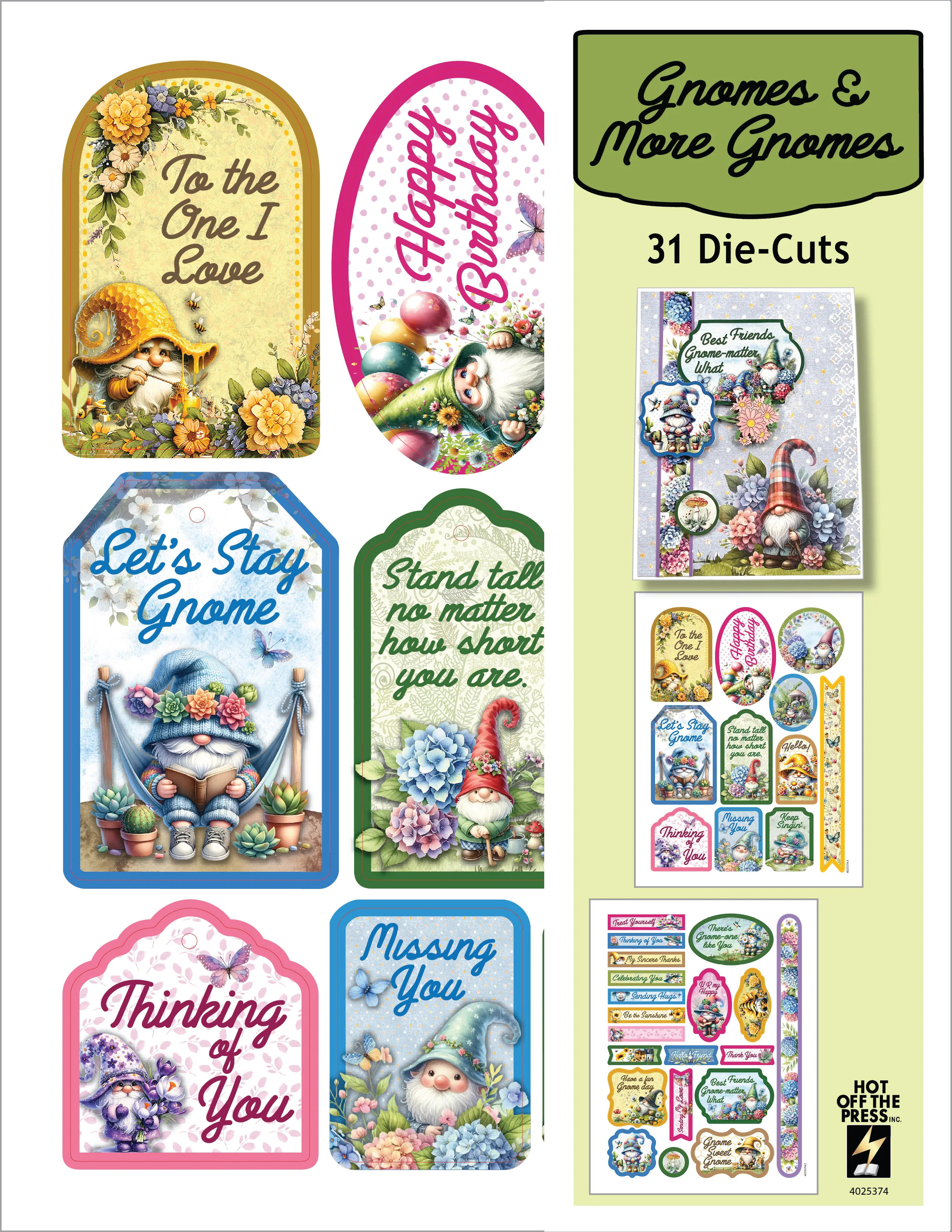 Gnomes & More Gnomes Die-Cuts, 31 pieces