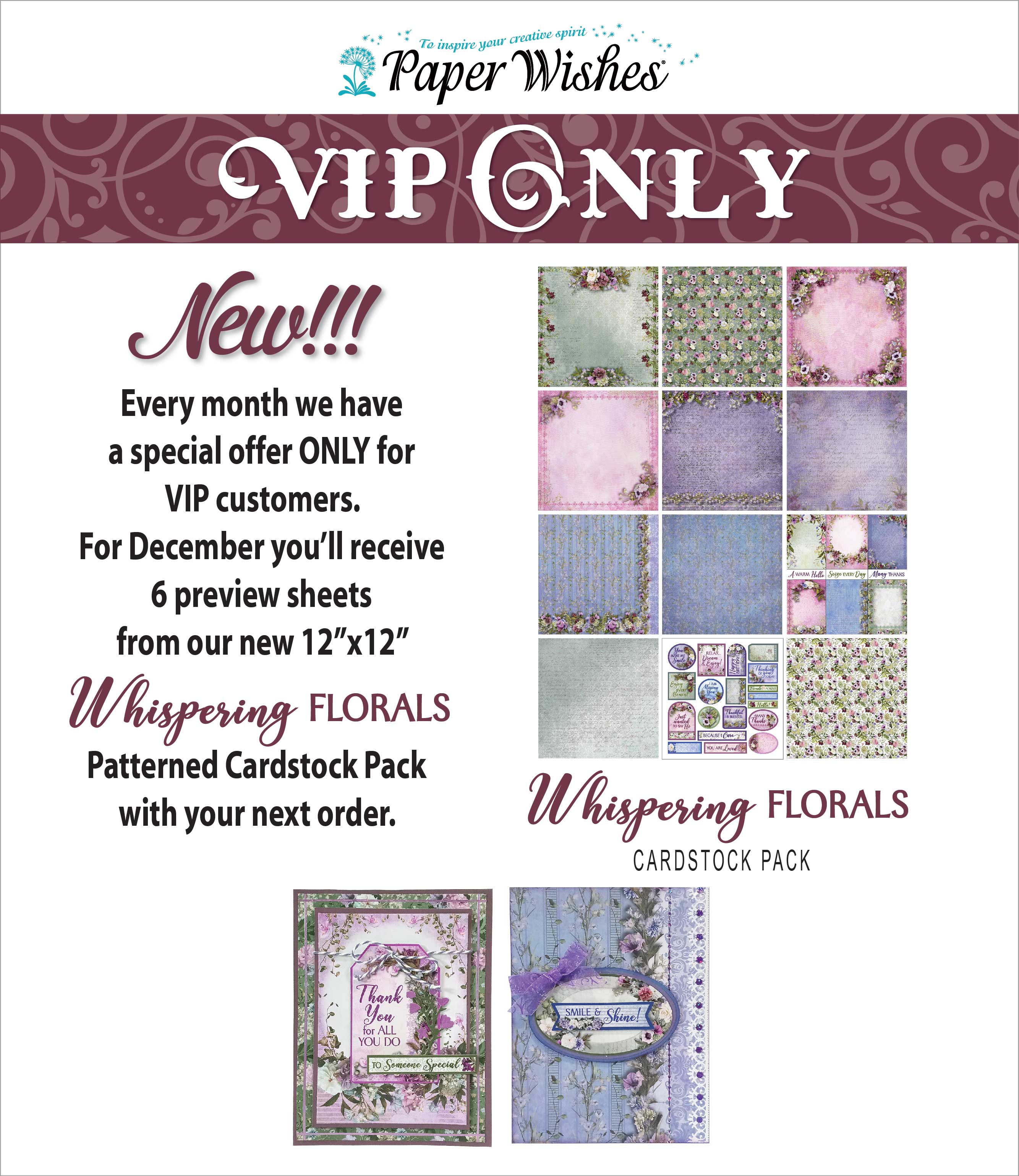 Whispering Florals 12x12 Patterned VIP - December