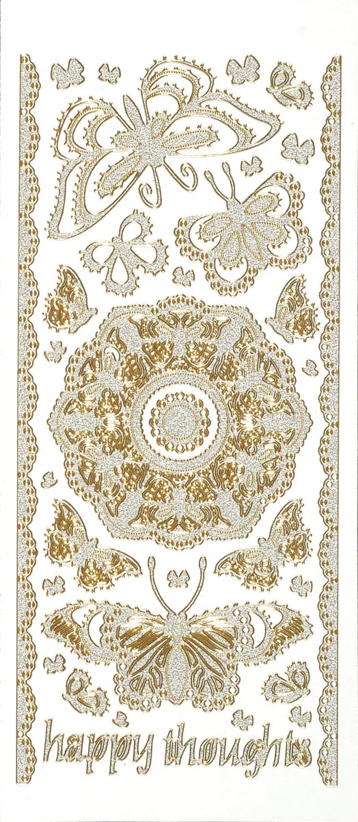 Lacy Butterfly Dazzlesâ¢ Stickers, gold pearl