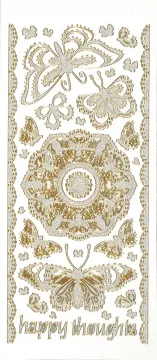 Lacy Butterfly Dazzles&trade; Stickers, gold pearl