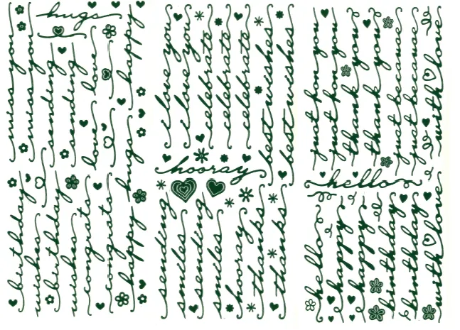 Script Greetings Green Dazzlesâ¢ Stickers, 3 sheets