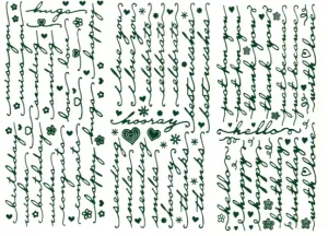 Script Greetings Green Dazzlesâ¢ Stickers, 3 sheets