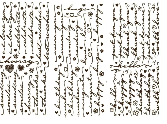 Script Greetings Brown Dazzlesâ¢ Stickers, 3 sheets