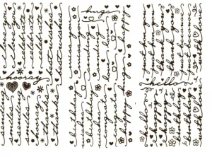 Script Greetings Brown Dazzlesâ¢ Stickers, 3 sheets