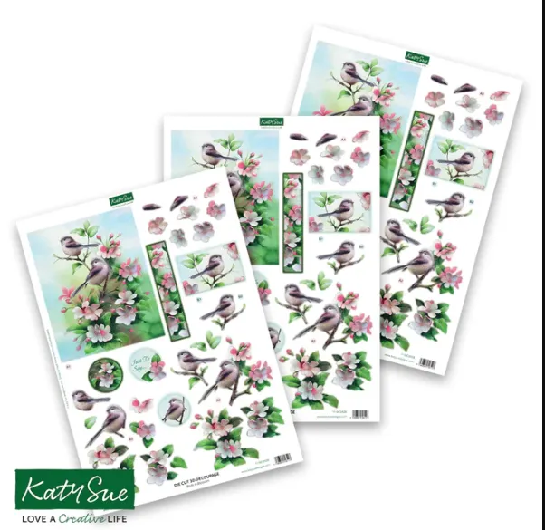Birds in Blossom Die-Cuts, 3 sheets