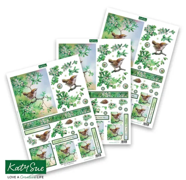 Wren in May Blossoms Die-Cuts, 3 sheets