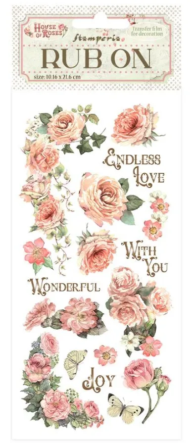 House of Roses Writings & Roses Rub-Ons