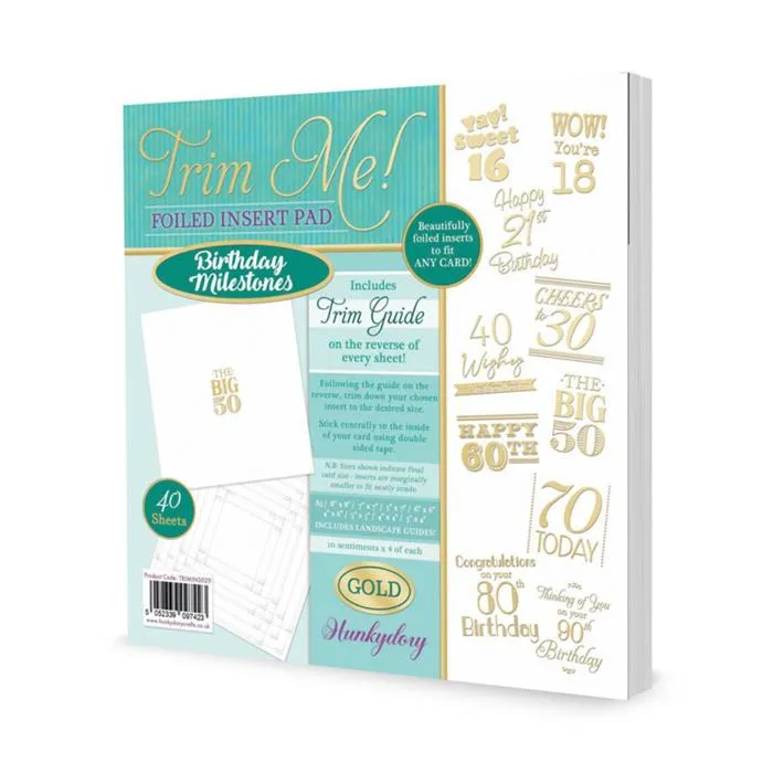 Birthday Milestones, Gold Trim Me! Foiled Insert Pad