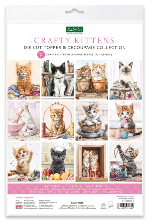 Crafty Kittens Die-Cut Toppers