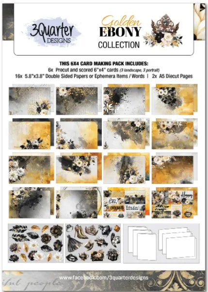 Golden Ebony 6x4 Card Pack & Die-Cuts