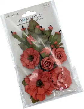 Salsa Paper Flowers, 8 pieces