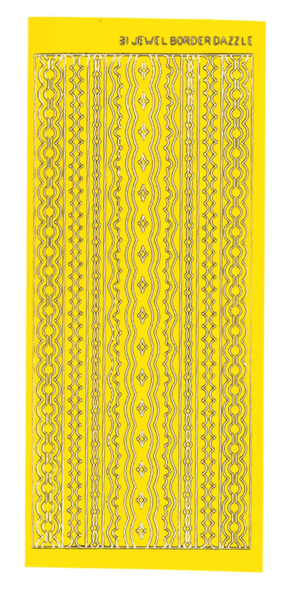 Yellow Border Dazzles  Stickers, 31 pieces