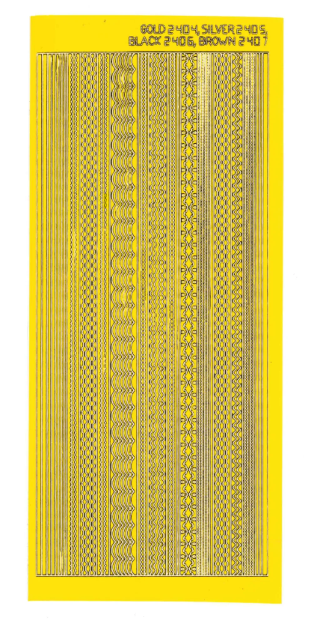 Yellow Thin Line Dazzles&trade; Stickers, 63 pieces