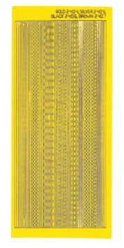 Yellow Thin Line Dazzles&trade; Stickers, 63 pieces