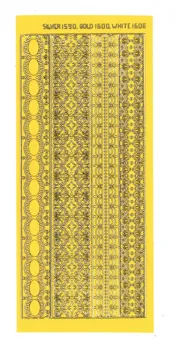 Yellow Fancy Borders Lace Dazzles&trade;  Stickers, 13 pieces