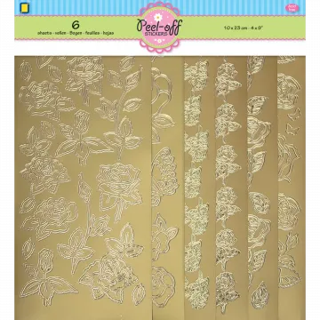 Roses Peel Offs Stickers, 6 sheets