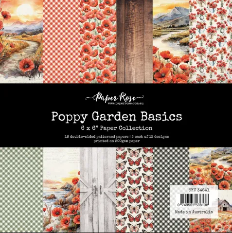 Poppy Garden 6x6 Papers, 18 Sheets