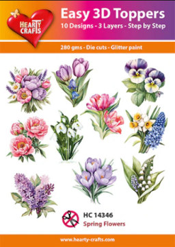 Spring Flowers 3D Toppers, 30 pieces