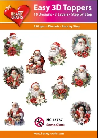 Santa Claus 3D Toppers, 30 pieces