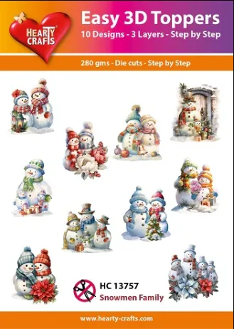 Snowmen Family 3D Toppers, 30 pieces
