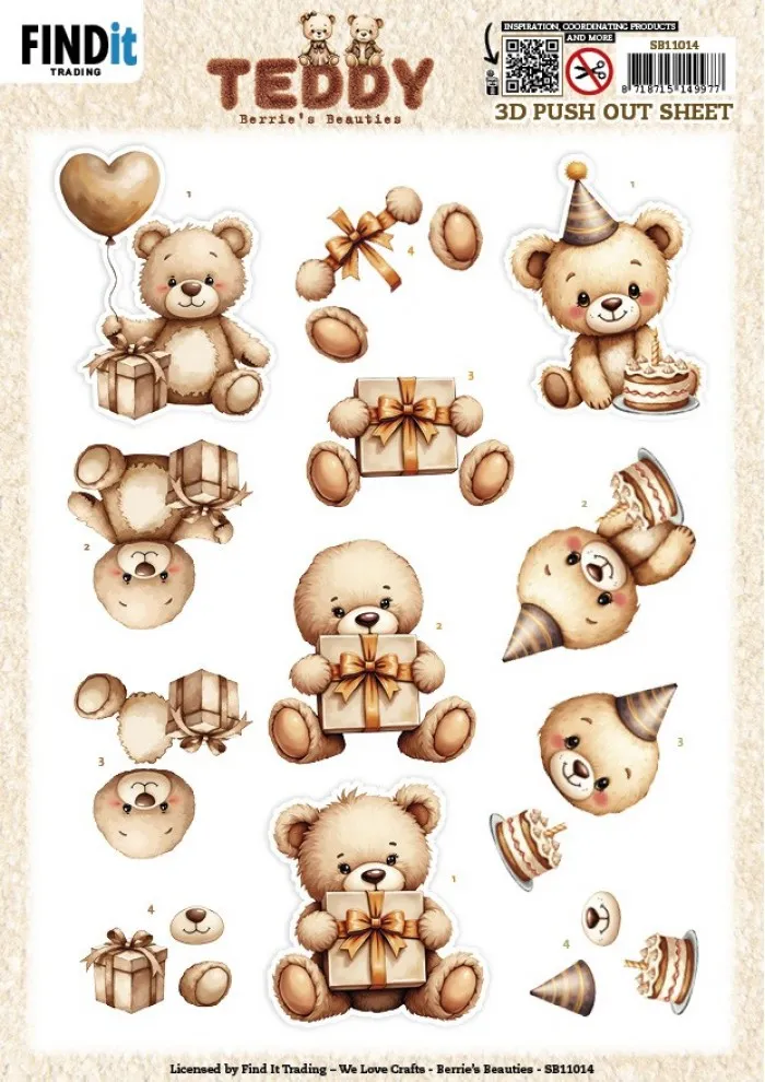 Teddy Present die-cuts