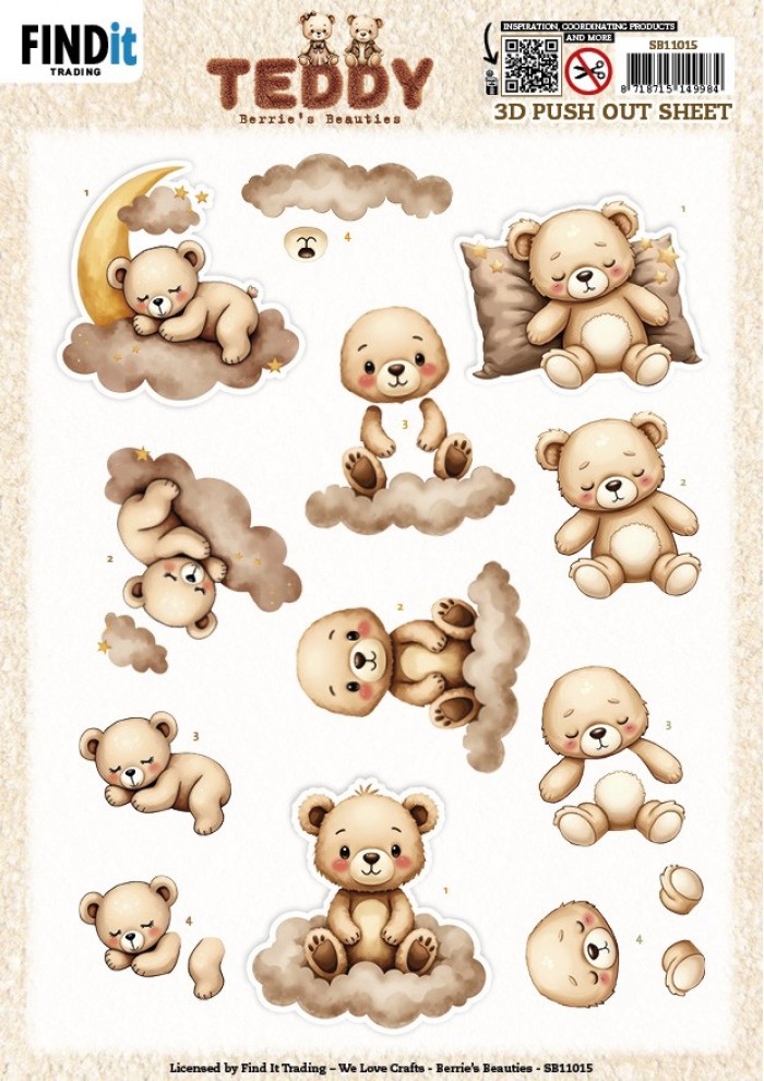 Teddy Clouds Die-Cuts