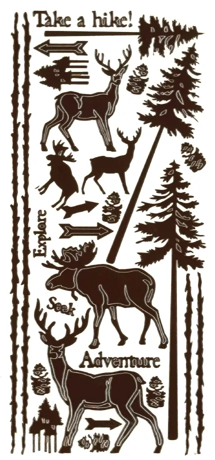 Great Outdoors Dazzle  Stickers, brown