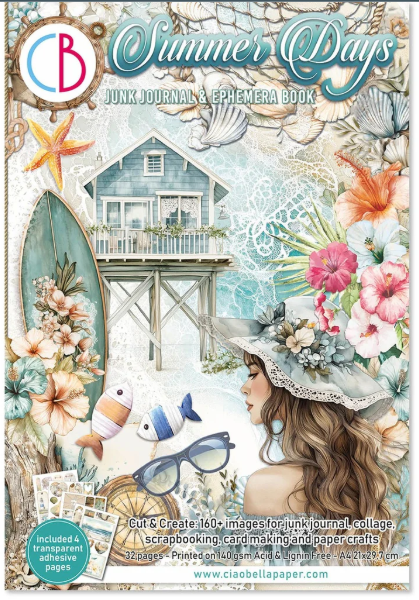 Summer Days Junk Journal & Ephemera Book A4 32/Pkg