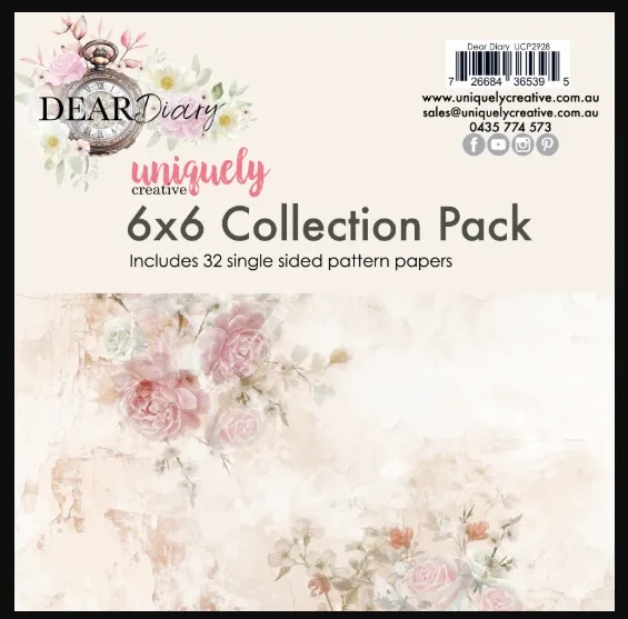 Dear Diary 6x6 papers, 32 sheets