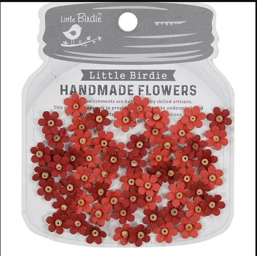 Scarlet Blend Natalia Paper Flowers, 60 pieces