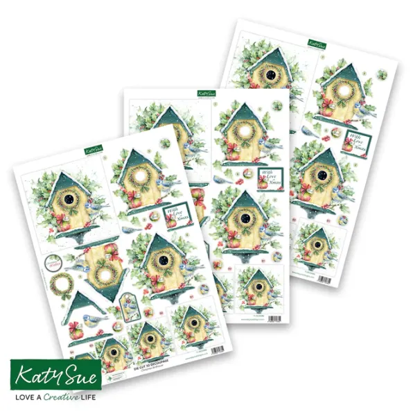 Christmas Birdhouse Die-Cuts, 3 sheets