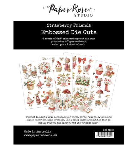 Strawberry Friends Embossed Die Cuts