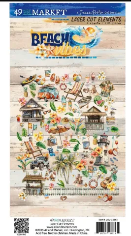 Beach Vibes Laser Cuts, 118 pieces